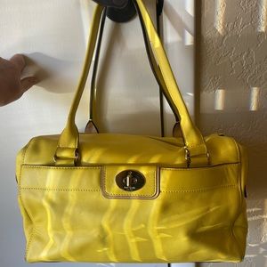 Canary yellow leather Kate Spade handbag